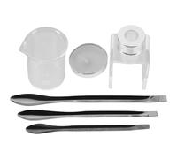 HEALEEP Kit de Réparation de Rouges à Lèvres 8 Pièces avec Moule en Silicone, Bougie de Cire, Mini Béchers et Cuillère, Plastique et Silicone Sûrs, Compatible Plupart des Rouges à Lèvres,