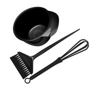 HEALEEP Kit de Teinture Cheveux Noir avec Bol Mélangeur Pinceau Salon et Bâton de Mélange pour Soin Maison et Coiffure Professionnelle Réutilisable