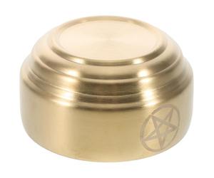 HEALEEP Laiton Bol D'offrande D'autel Décoration Rituelle, Pentagramme | Usage Contemplation et Autel Domestique, Style Unique et Soigné, Couleur Or, Pièce Décorative