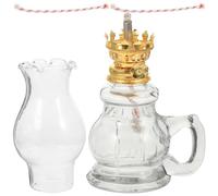 HEALEEP Lampe à Pétrole Rétro avec Abat-Jour Verre Fragile Flamme Éclairage Urgence pour Maison Rustique Cheminée et Décoration Intérieure