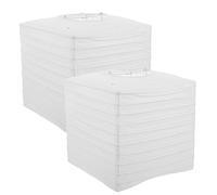 HEALEEP Lanterne Papier Blanc Pliable, Lot de 2 Lanternes en Papier Artisanales Carrées, Abat-Jour à Anneau Métallique, Décoration Intérieure Festive