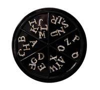 HEALEEP Lettres Nail Art Breloques 52 Pièces Strass Brillants pour Manucure DIY Accessoires Décoration Ongles Naturels Coffret Organisateur