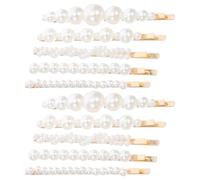 HEALEEP Lot de 10 Set de Pinces à Cheveux Nacrées Blanches, Barrettes en Perles Élégantes 5 Pièces, Accessoires Cheveux pour Fête et Coiffure Femmes et Filles, Épingles Décoratives