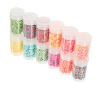 HEALEEP Lot De 12 Boîtes Tranches De Fruits Pour Nail Art Diy, Argile Polymère Colorée, Décorations D’ongles Originales, Femmes Et Filles, Accessoires Manucure à Domicile Et Salon