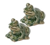 HEALEEP Lot de 2 Cache-boulons de Toilette en Résine Forme Grenouille, Capuchons à Clipser pour Boulons de Wc, Accessoires Salle de Bain Pratiques et Décoratifs, Remplacement Solide