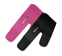 HEALEEP Lot de 2 Ceintures Liftantes Visage en V, Masque Minceur Visage Élastique pour Affiner le Menton et Muscle Masséter, Bandeau Fin Noir et Rose pour Soin Anti-âge et Fermeté