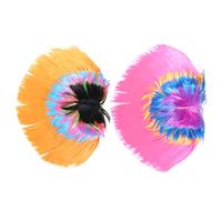 HEALEEP Lot De 2 Perruques Synthétiques Style Punk Pour Halloween Perruques Bouclées Perruques De Cosplay Perruques Pour Adultes Casque Décoration Pour Animaux De