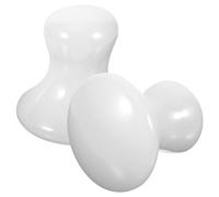 HEALEEP Lot de 2 Pierres de Massage Gua Sha en Jade Blanc Naturel, Forme Champignon, Surface Lisse pour Visage et Corps, Outil de Bien-accessoires de Massage Visage Anti-rides, Spa