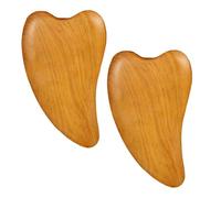 HEALEEP Lot de 2 Planches à Gratter pour Massage du Visage, en Bois Naturel, Légères et Lisses, Outil de Massothérapie Portable, pour Soin Facial et Massage des Fascias