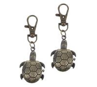 HEALEEP Lot De 2 Porte-Clés Tortue De Dessin Animé Montre À Clip pour Femme Montre À Quartz Boucle De Clé Montre À Quartz Montre Tortue Porte-Clés Rétro