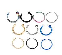 HEALEEP Lot De 22 Piercings Nez Et Lèvre En Acier Inoxydable, Anneau De Nez En Forme De c Mixte, Bijoux Corps Unisexes Pour Usage Quotidien, Acier Poli, Taille Standard