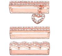 HEALEEP Lot de 3 Breloques Décoratives en Métal Strass pour Bracelet de Montre Connectée, Anneaux Colorés de Cœur en Trois Couleurs, Accessoire Léger et Personnalisé pour Bracelet