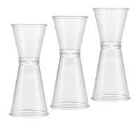 HEALEEP Lot de 3 verres doseurs à cocktail en plastique transparent double face pour cocktails, boissons, accessoires de bar, restaurant, famille, karaoké, fête et bar à la maison