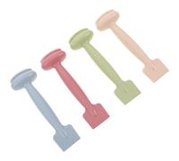 HEALEEP Lot de 4 Brosses Visage Double Tête en Silicone pour Masque et Exfoliation Applicateur Précis en Couleurs Matcha Crème Lait et Bleu Outil Nettoyant Visage Soins Quotidiens