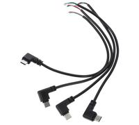 HEALEEP Lot de 4 Câbles USB-c Courts à 90° Nus 4 Broches 0,25 M en PVC pour Alimentation et Transfert de Données, Câble de Réparation USB-c Coudé Compatible Bricolage et Remplacement