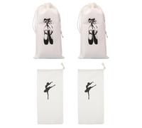 HEALEEP Lot de 4 Paquet à Cordon en Tissu pour Chaussures de Danse Classique, Rangement Pratique pour Petits Objets, pour Cours de Ballet Filles