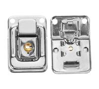 HEALEEP Lot de 4 Set de Fermoirs en Fer avec Clé, Petit Modèle avec Vis, Loquets de Sécurité pour Valise, Boîte à Bijoux et Boîte à Outils - Serrure à Clé Robuste pour Matériel, Coffre