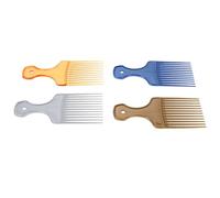 HEALEEP Lot de 4 Set de Peignes à Dents Larges en Plastique, Couleurs Argenté, Ambre, Doré et Bleu, Peignes à Queue D'épingle pour Coiffure Professionnelle et Usage Quotidien, Adaptés