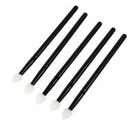 HEALEEP Lot de 5 Pinceaux de Maquillage en Silicone Transparent Moyens pour Yeux, Outil Cosmétique Pratique Manche Noir, pour Maquillage Professionnel et Usage Quotidien