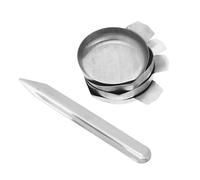 HEALEEP Lot de 5 Plateaux de Pesée en Acier Inoxydable Argenté, Design Compact Haute Précision pour Liquides et Poudres en Laboratoire