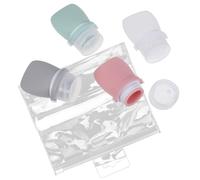 HEALEEP Lot de 5 Set de Set de Flacons de Voyage en Silicone Souple 30 Ml, Bouteilles Étanches Réutilisables pour Shampoing, Lotion et Gel, Couleurs Assorties Paquet Eva de Rangement
