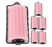 HEALEEP Lot de 6 Bigoudis sans Chaleur en Éponge Rose pour Cheveux Longs, Rouleaux Souples pour Boucles Douces, Usage Professionnel Domicile