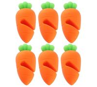 HEALEEP Lot de 6 Bouchons Anti-débordement en Silicone Forme Carotte, Lève-couvercle Résistant Chaleur pour Cuisson, Protection Anti-éclaboussures, Accessoires la Cuisine Pratiques