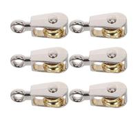 HEALEEP Lot de 6 Mini Poulies Fixes en Alliage de Zinc Argenté, Roue de 36 Mm, Conception Légère et Précise pour Systèmes de Levage et Apprentissage en Classe