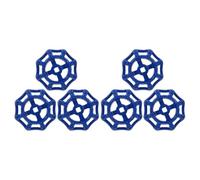HEALEEP Lot de 6 Poignées de Robinet Ronde en Métal Bleu Fonte, Diamètre Intérieur 6x6 Mm, Extérieur 58 Mm, Volant de Remplacement pour Vanne à Guillotine, Adapté pour Robinet Extérieur