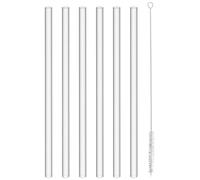 HEALEEP Lot de 6 Set de Pailles en Silicone Transparentes Réutilisables pour Gobelet Plat D'aventure, avec Goupillon de Nettoyage, Pailles Domestiques pour Boissons Froides, Fête et Usage