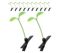 HEALEEP Lot de 60 Pinces à Cheveux Sprout Vertes en Plastique, Petites Pinces Décoratives et Polyvalentes pour Adultes et Garçon et Filles, Accessoire de Coiffure Original et Ludique