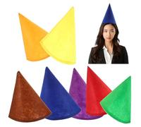 HEALEEP Lot de 7 Chapeaux de Gnome D'halloween : Cône en Feutre Coloré, Crayon, Accessoires de Costume de Nain pour Adultes Et Enfants, Fournitures de Cosplay pour Anniversaire, Fête de Noël