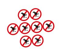HEALEEP Lot de 8 Autocollants Amusants Interdiction Caca Chien en Pvc, Forme Ronde, Effet Avertissement, pour Jardin et Cour, Attire L'attention