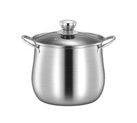 HEALEEP Marmite à Soupe en Acier Inoxydable 22 Cm, Marmite Multifonction à Fond Plat, Casserole Double Poignée Anti-débordement, Ustensile Cuisine Professionnel pour Mijotage et Cuisson