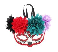 HEALEEP Masque Demi-visage Jour des Morts avec Fleur Mascarade Cosplay pour Femme Léger et Confortable pour Halloween Carnaval et Fêtes à Thème