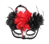 HEALEEP Masque Jour des Morts Demi-visage avec Fleurs Masque Cosplay Crâne pour Femmes Léger et Confortable pour Carnaval Halloween et Fête à Thème