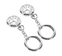 HEALEEP Montre Médicale Infirmière en Acier Inoxydable Porte-Clés Lot de 2 Montre Délicate pour Étudiants et Utilisation Pratique en Milieu