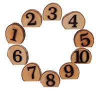 HEALEEP Numéros de Table en Bois 1-10 pour Mariage, Ensemble de 10 Panneaux Numérotés Autoportants, Décoration Rustique pour Banquet, Restaurant et Réception, Centres de Table Légers