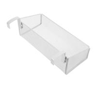 HEALEEP Panier de Rangement Suspendu en Métal Blanc, Petite Taille avec Crochets Larges 4,6 Cm, Organiseur Multifonction pour Chevet, Bureau et Lit Superposé, pour Dortoir et Espace