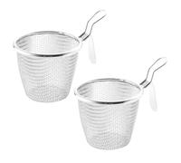 HEALEEP Passoire Inox 2 Pièces Tamis Fin pour Pâtes et Nouilles, Panier Égouttoir en Acier Inoxydable 304 pour Ustensiles la Cuisine Inox Professionnel