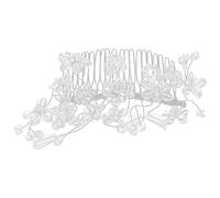 HEALEEP Peigne de Mariage pour Cheveux Argenté en Plastique et Métal, Réutilisable Couleur Vive, Élégant et Délicat, Accessoire pour Coiffure de Mariée