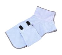 HEALEEP Peignoir pour Chiot en Velours Corail Bleu, Serviette de Séchage Rapide et Absorbante, Protège du Refroidissement, Modèles XS et Petit Luxueusement Épaissi