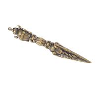 HEALEEP Pendentif Tibétain en Laiton Doré Style Antique, Décoration D'intérieur Unique et Figurines de Collection pour Amateurs de Sculptures Bouddhistes