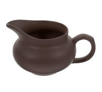 HEALEEP Pichet à Lait en Céramique Marron Petit Format Distributeur de Lait Pratique Maison Multifonction pour Sauces Sirops et Vinaigrettes Récipient Cuisine Adapté au Service Quotidien