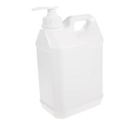 HEALEEP Pichet Réutilisable 3L avec Pompe Bidon à pour Gel Shampoing et Nettoyage Distributeur Pratique pour Ménage Blanc Facile à Utiliser