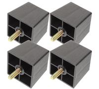 HEALEEP Pieds de Canapé et Pieds de Banc d'Extérieur en Métal et Plastique Noir, Lot de 4 Pièces, Formes Trapèze, Rond et Carré, pour Meubles de Salon et Sommier à Lattes, Montage