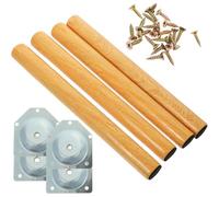 HEALEEP Pieds de Meuble en Bois Massif 30 Cm Inclinés, Jeu de 4 Pièces, Supports Robustes pour Table, Bureau, Canapé et Meuble, Accessoires Pratiques pour Amélioration Couleur Aléatoire