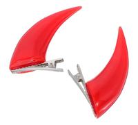 HEALEEP Pince à Cheveux Cornes de Diable en Résine Rouge, Accessoire Créatif pour Costume D'halloween, Facile à Attacher Fêtes Festives Femmes et Filles