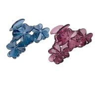 HEALEEP Pinces à Cheveux, en Résine Lot de 2 Bleue Décoratives à Trois Pétales Faciles à Utiliser et Résistantes à L'usure Couleur Aléatoire Vie Quotidienne Banquets