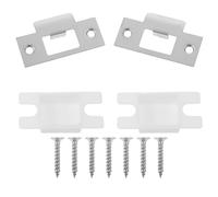 HEALEEP Plaques de Gâche en Acier Inoxydable 1-5/8 Pouces Lot de 2 Sets de Sets de Kits de Réparation Loquets et Vis Plaque de Renfort pour Portes Intérieures et Chambre de Gâche du Pêne